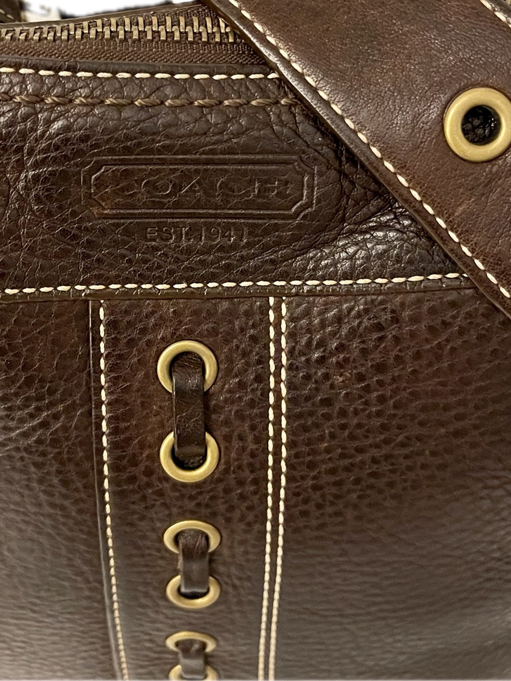 Coach Vintage Chelsea Lace Pebble Leather Convertible Handbag - Picture 3 of 13